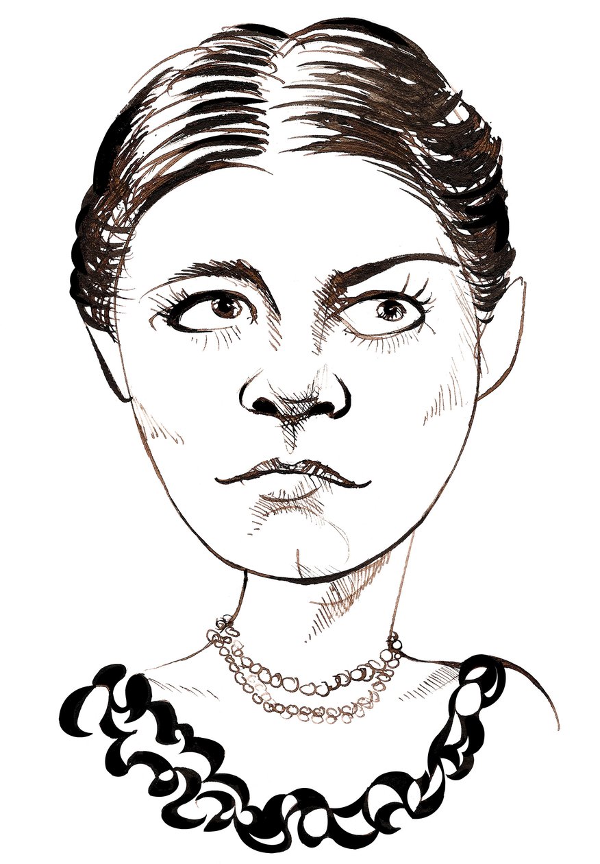 Amy Beach, Amerikaanse componist en pianist, (1867 - 1944) karikatuur door Neale Osborne
