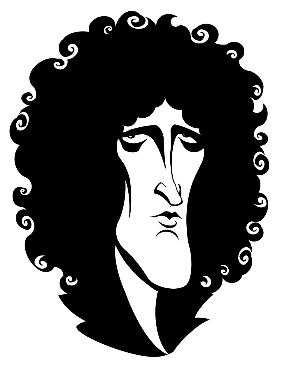 Brian May, songwriter, multi-instrumentalist en vocalist; leadgitarist van de Britse rockband Queen door Neale Osborne