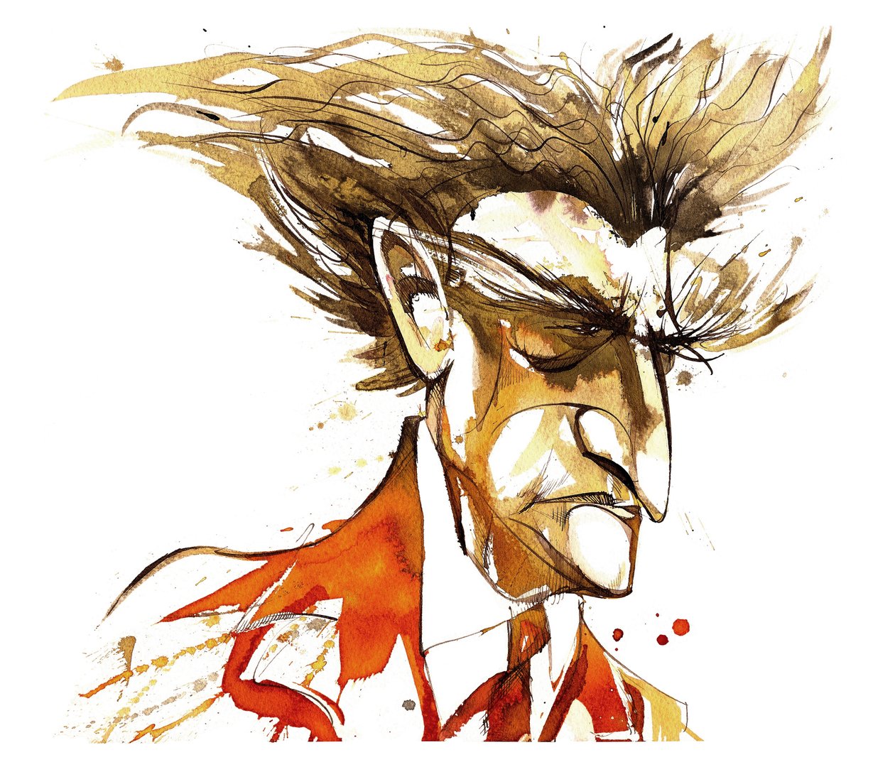 Edgard Varèse - kleurenkarikatuur door Neale Osborne