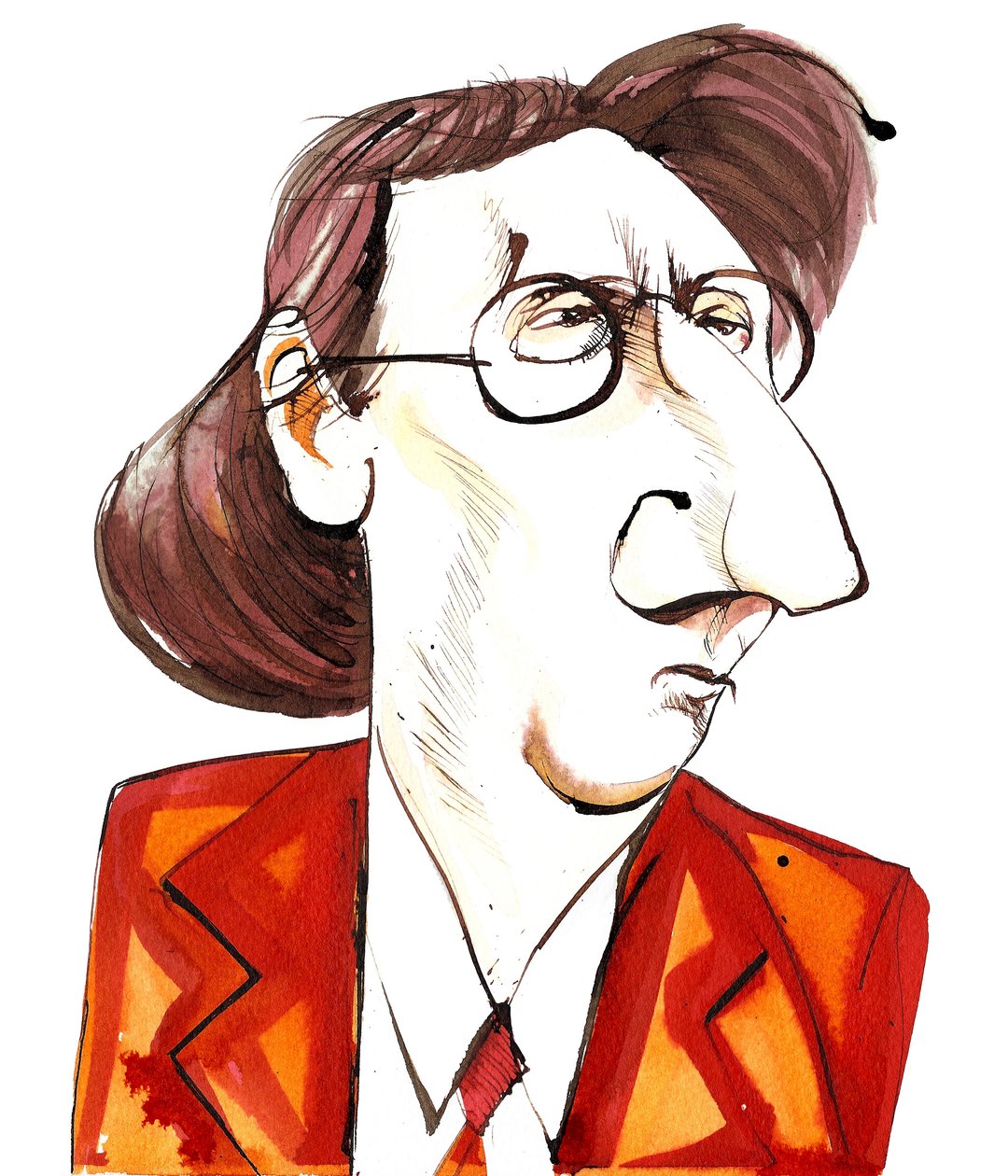 Rued Langgaard (1893 - 1952) Deense componist en organist, karikatuur door Neale Osborne