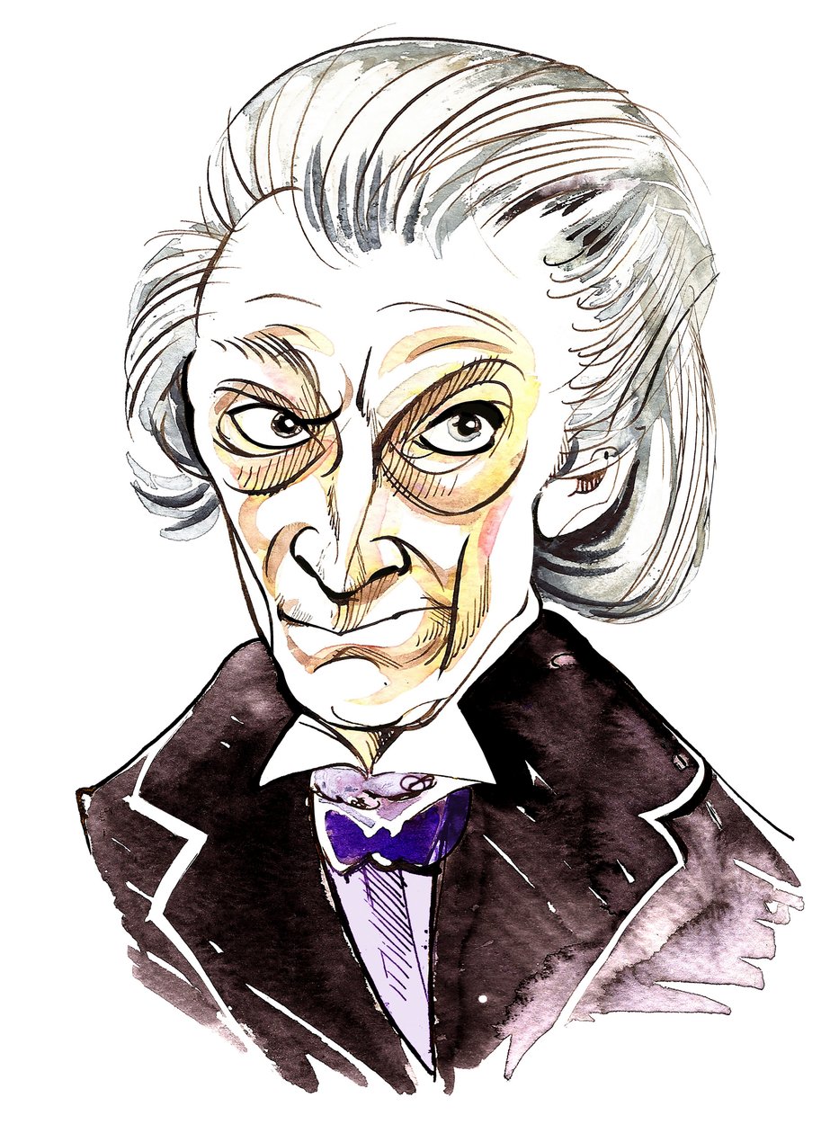William Hartnell als Doctor Who in BBC-televisieserie met dezelfde naam door Neale Osborne
