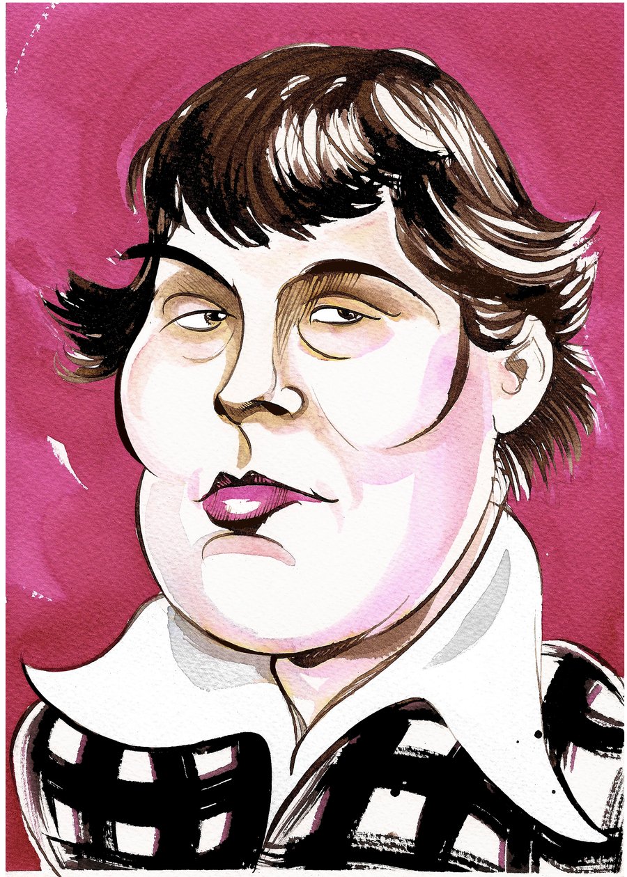 Galina Oestvolskaja - kleurenkarikatuur door Neale Osborne