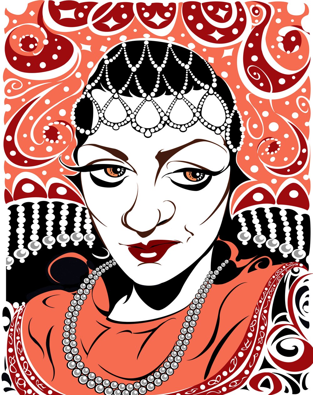 Olga Borodina, Russische mezzosopraan, kleurversie van zwart-wit afbeelding, 2005 door Neale Osborne door Neale Osborne