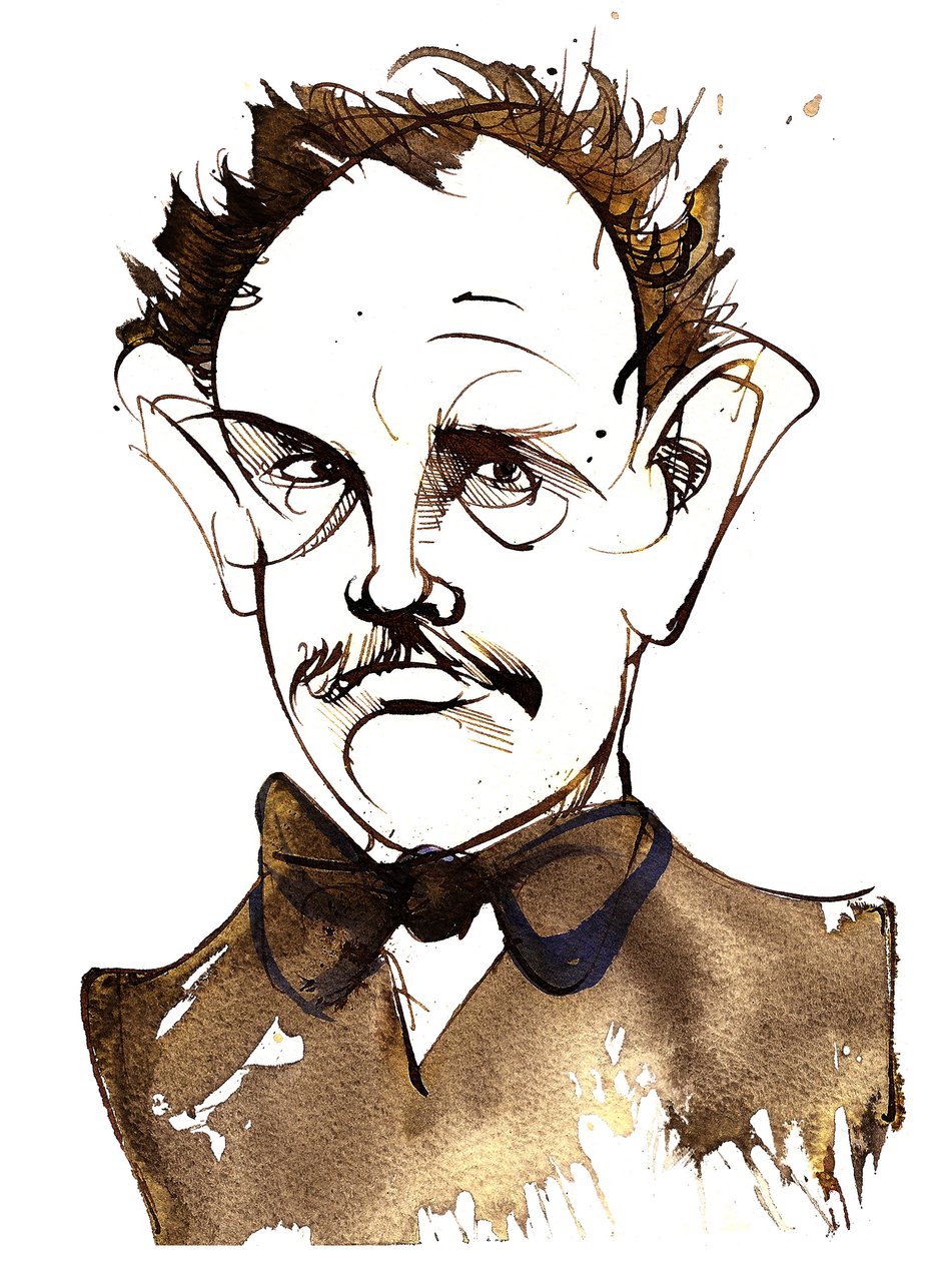Richard Strauss, Duitse componist en dirigent (1864-1949); karikatuur door Neale Osborne