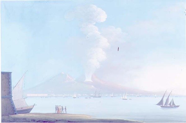 De Uitbarsting van de Vesuvius door Neapolitan School