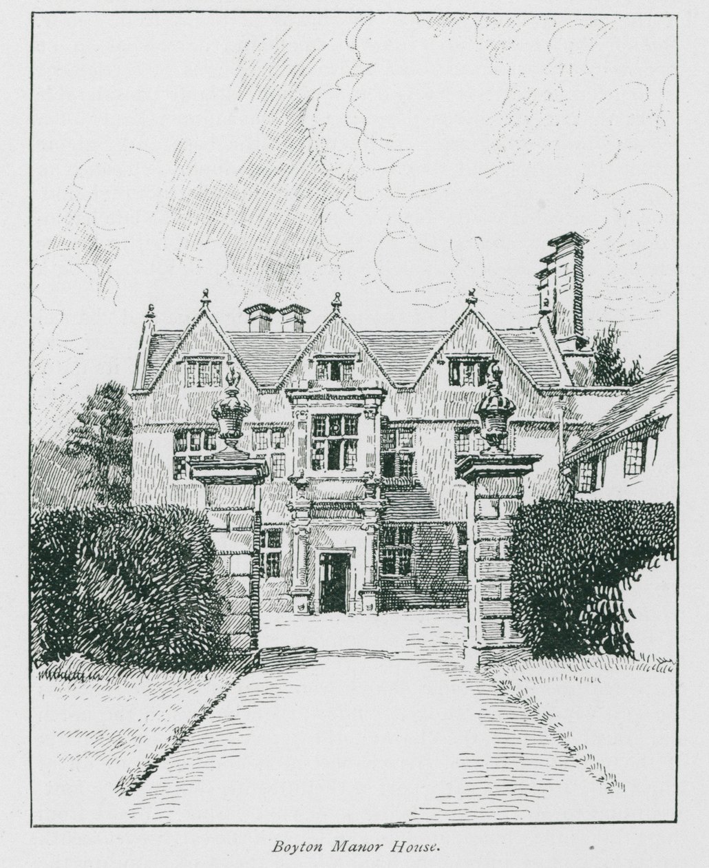 Boyton Manor House (litho) door Nelly Erichsen