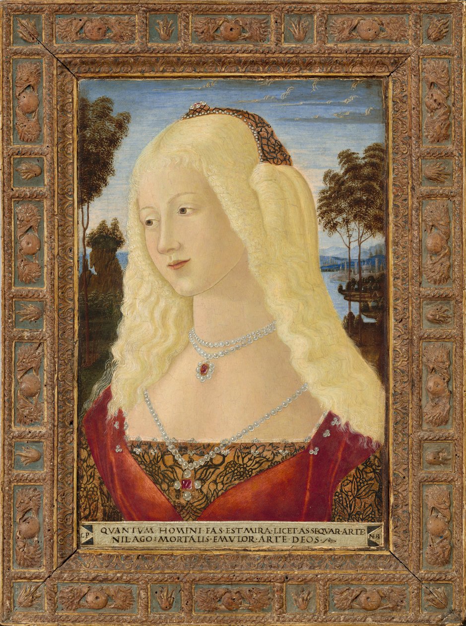 Portret van een dame door Neroccio de Landi