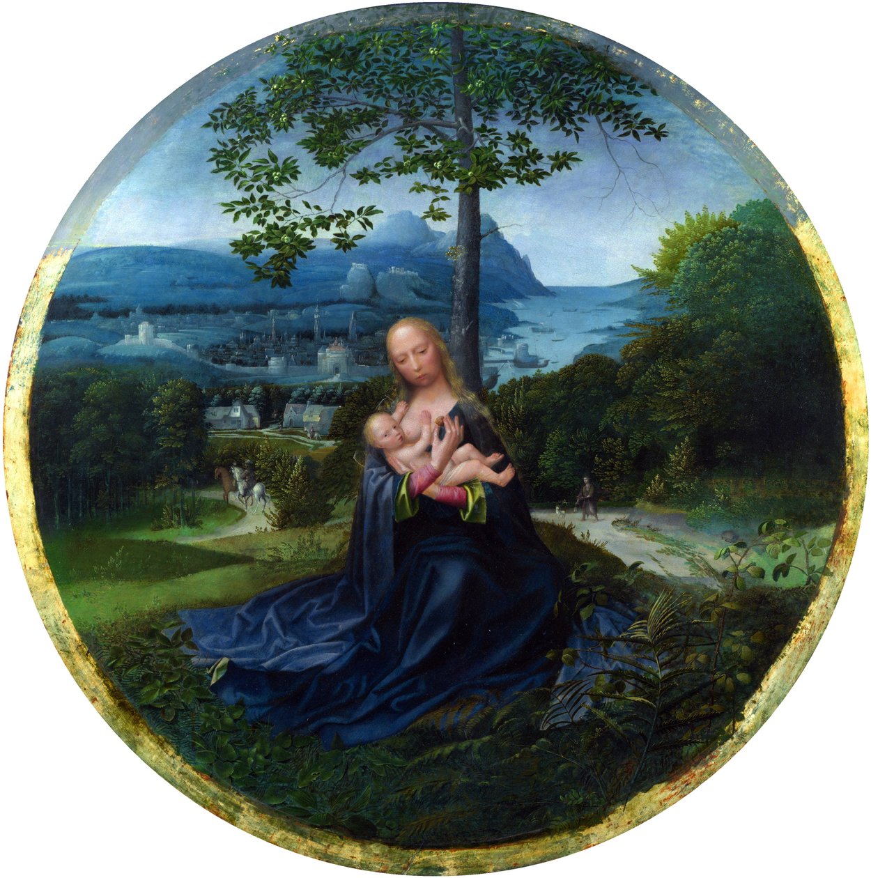 De Maagd en het Kind in een landschap door Netherlandish Master