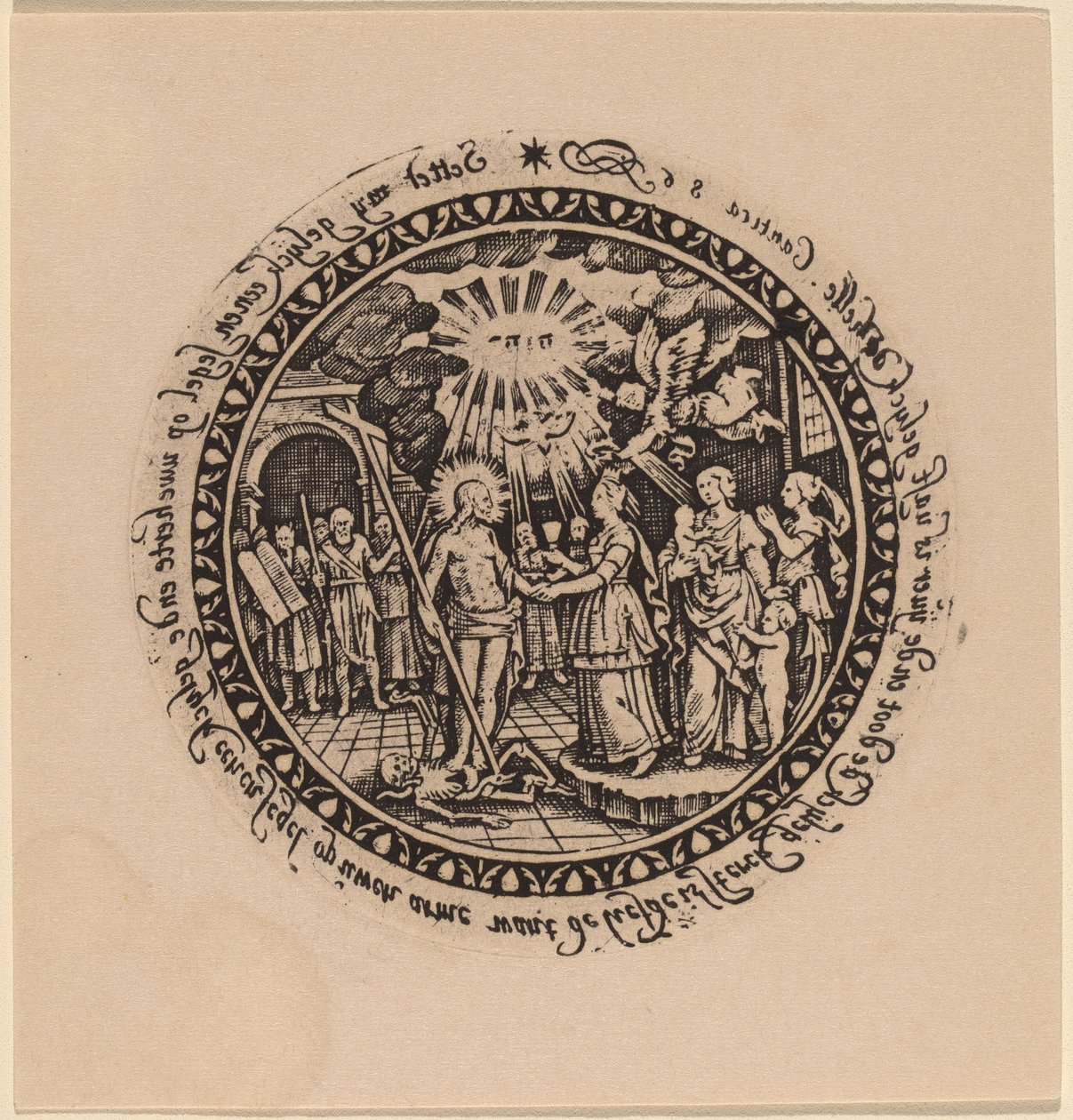 Triomferende Christus met Profeten en Heiligen door Netherlandish 16th Century
