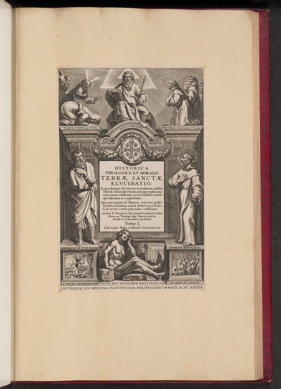 Titelpagina voor Franciscus Aguilonius, Historica Theologica et Moralis Terrae Sanctae Elucidatio door Netherlandish 17th Century after Sir Peter Paul Rubens