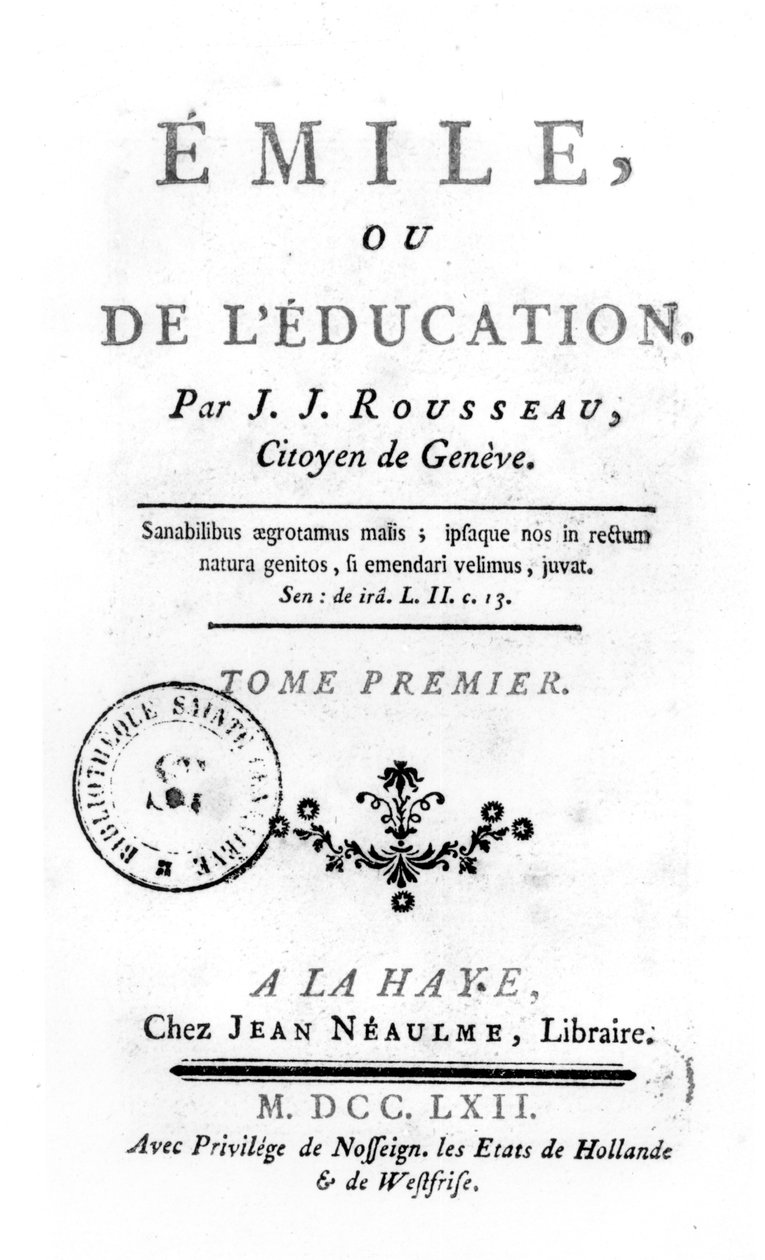 Frontispice voor Emile door Jean-Jacques Rousseau, 1762 door Netherlandish School