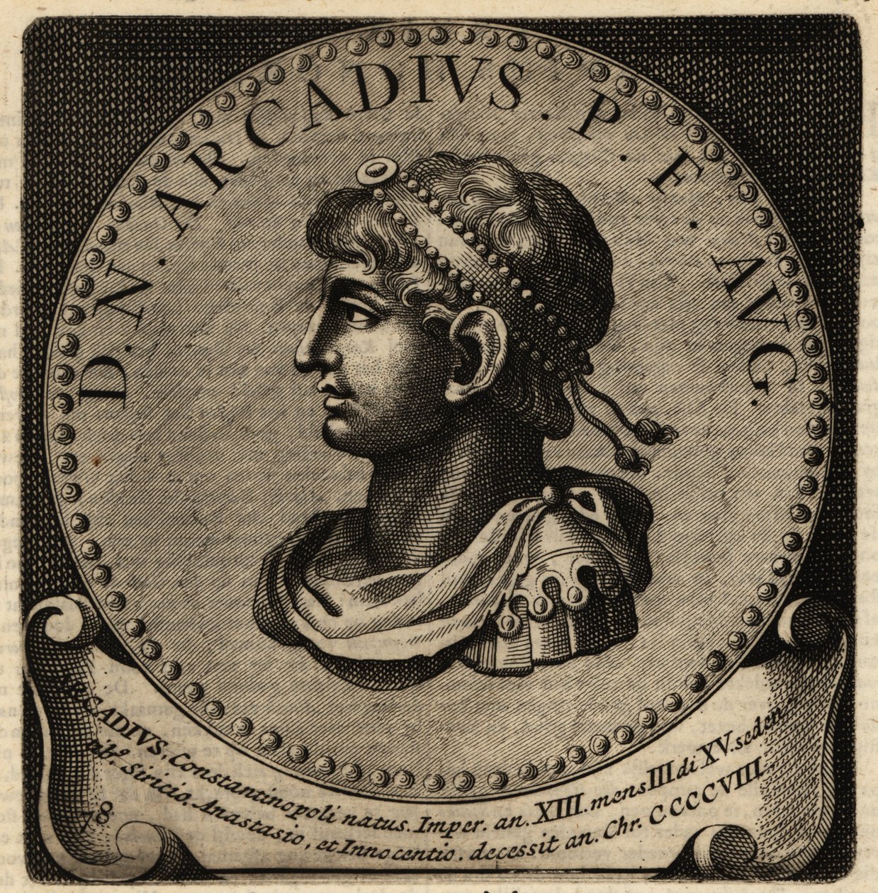 Portret van Romeinse keizer Arcadius door Netherlandish School