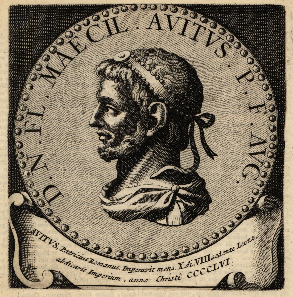 Portret van Romeinse keizer Avitus door Netherlandish School