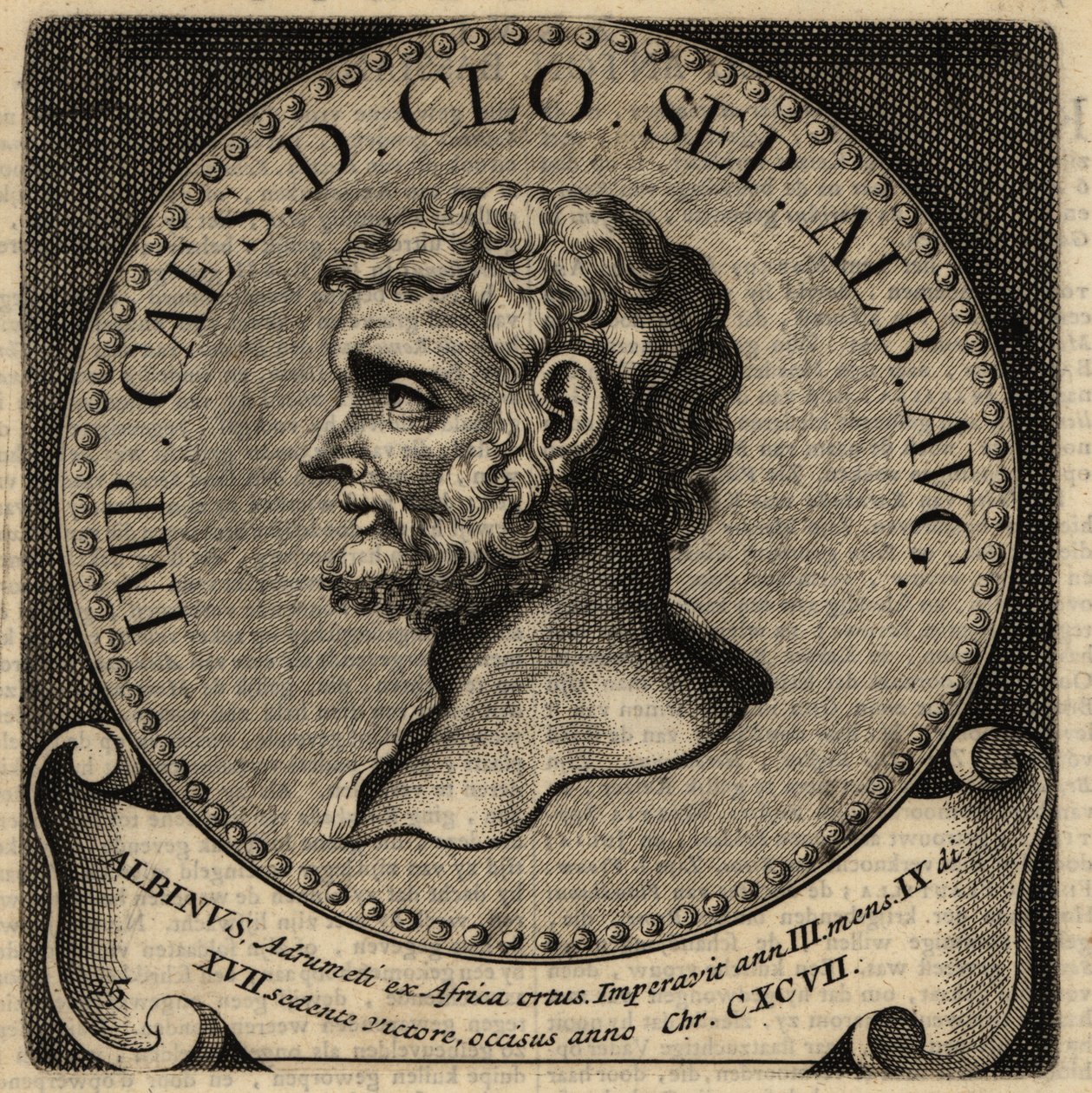 Portret van Romeinse keizer Clodius Albinus door Netherlandish School
