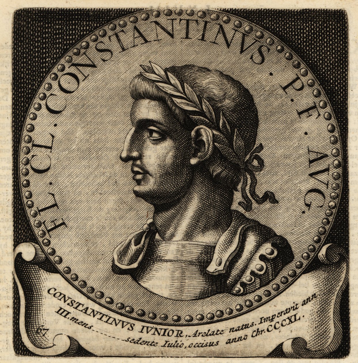 Portret van Romeinse keizer Constantijn II door Netherlandish School