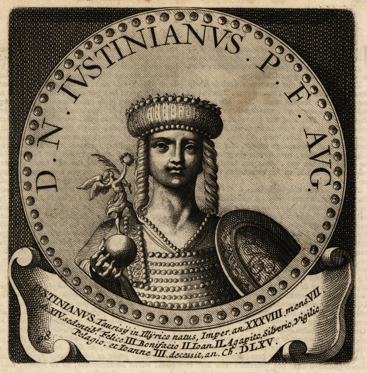Portret van Romeinse keizer Justinianus I door Netherlandish School