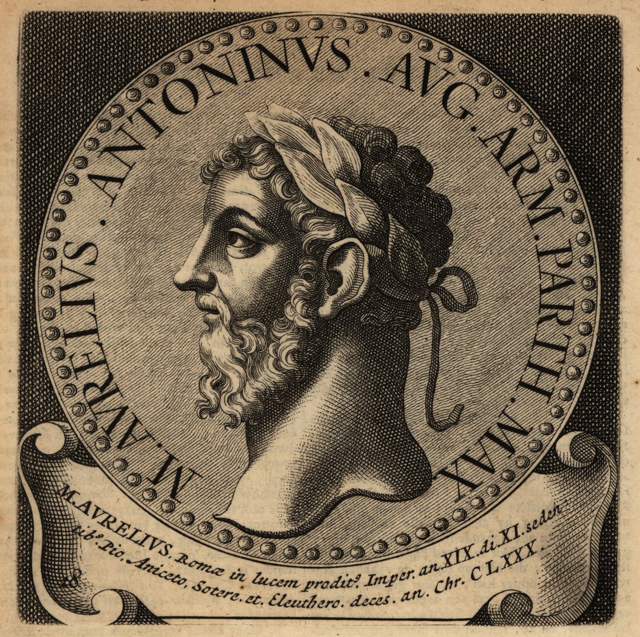 Portret van Romeinse keizer Marcus Aurelius door Netherlandish School