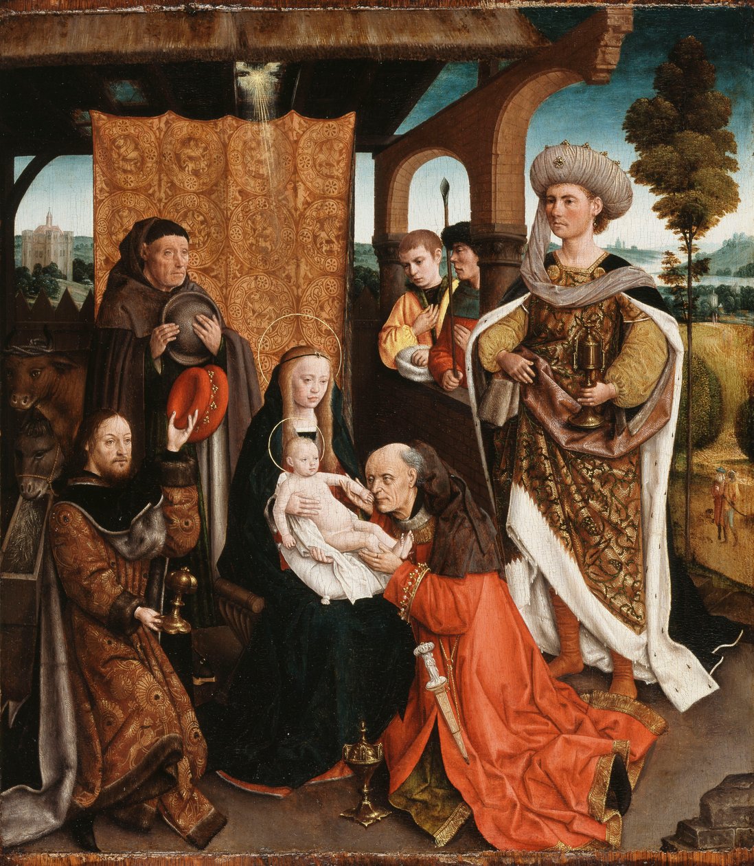 De aanbidding der wijzen door Netherlandish School