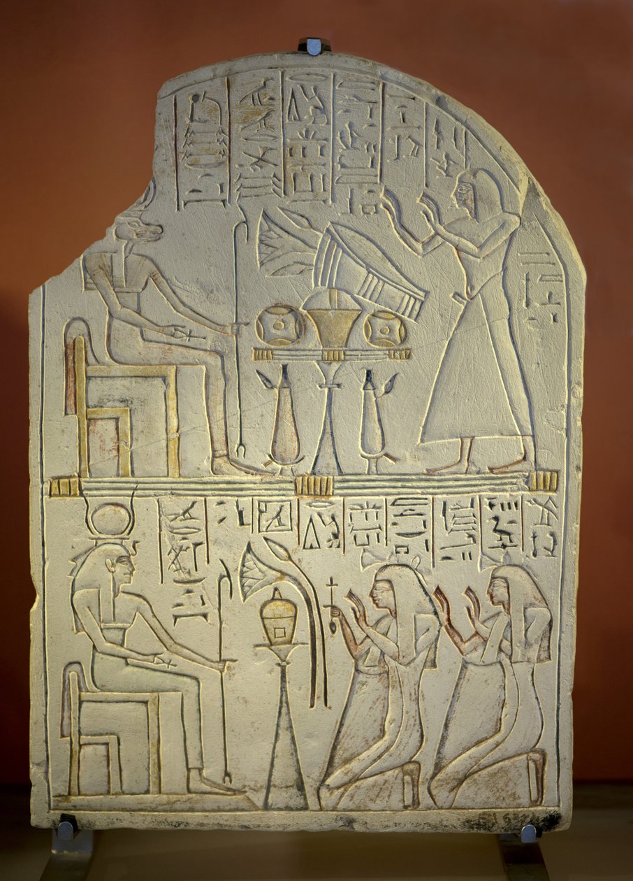 Kunst Egypte Stele van Penboui bij Toueris en Isis Hathor door New Kingdom Egyptian