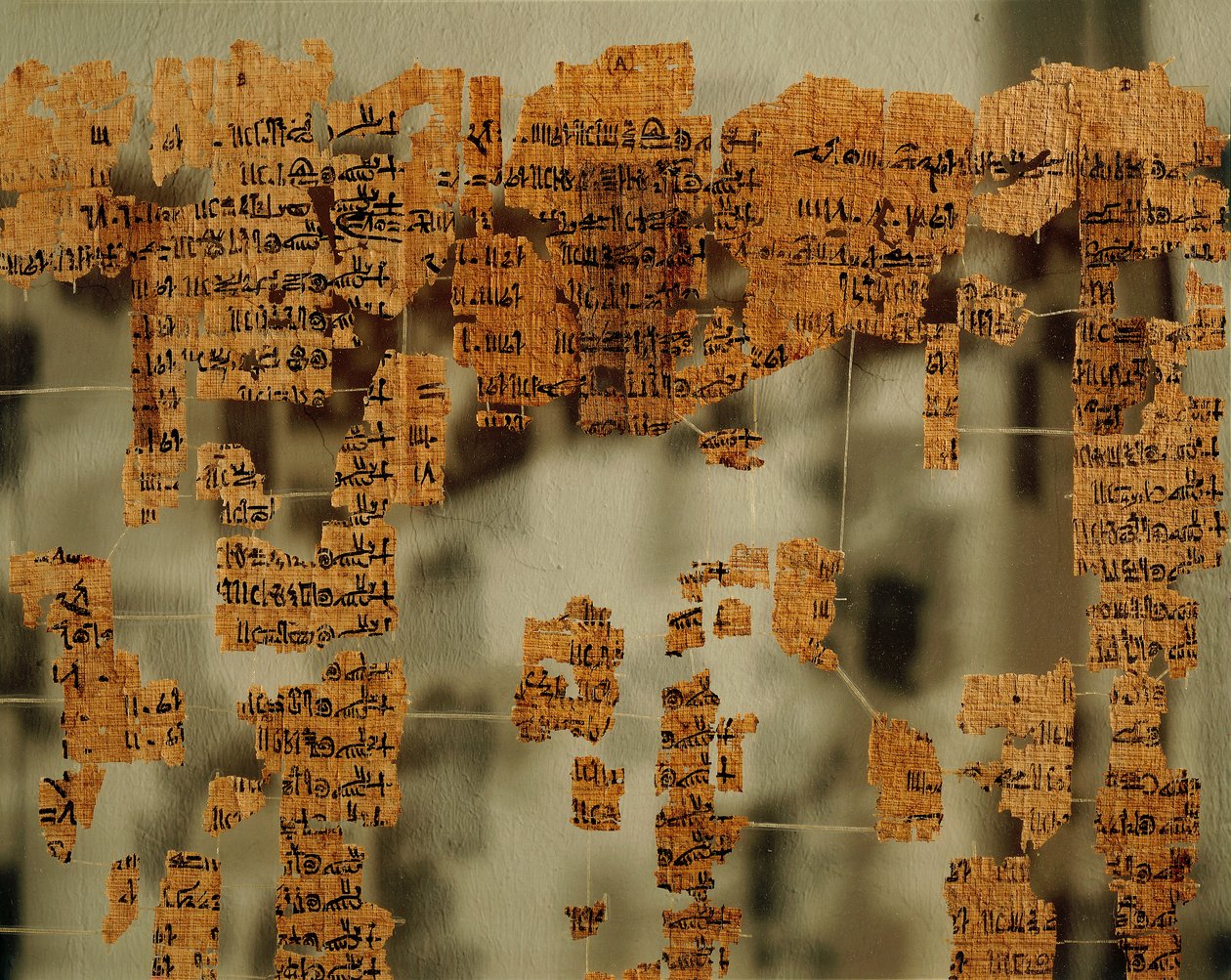 Fragmenten van de Papyrus van de Koning of de Koninklijke Canon (papyrus) door New Kingdom Egyptian