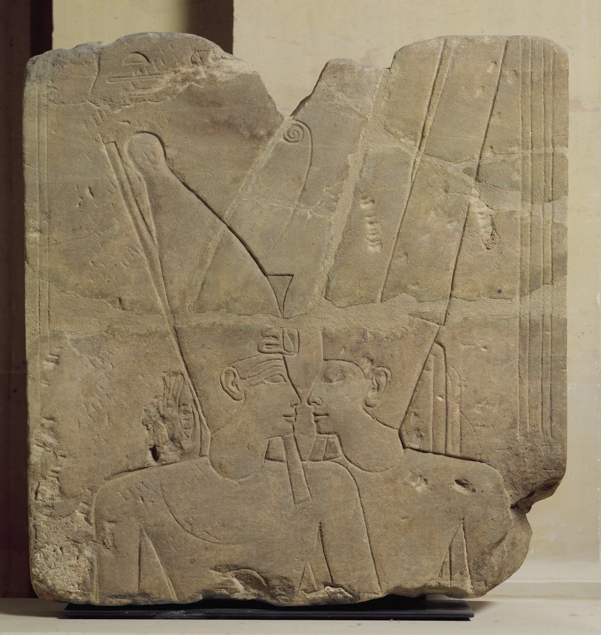 De god Amon omhelst Ramses II, Karnak, c.1401-1213 v.Chr. door New Kingdom Egyptian