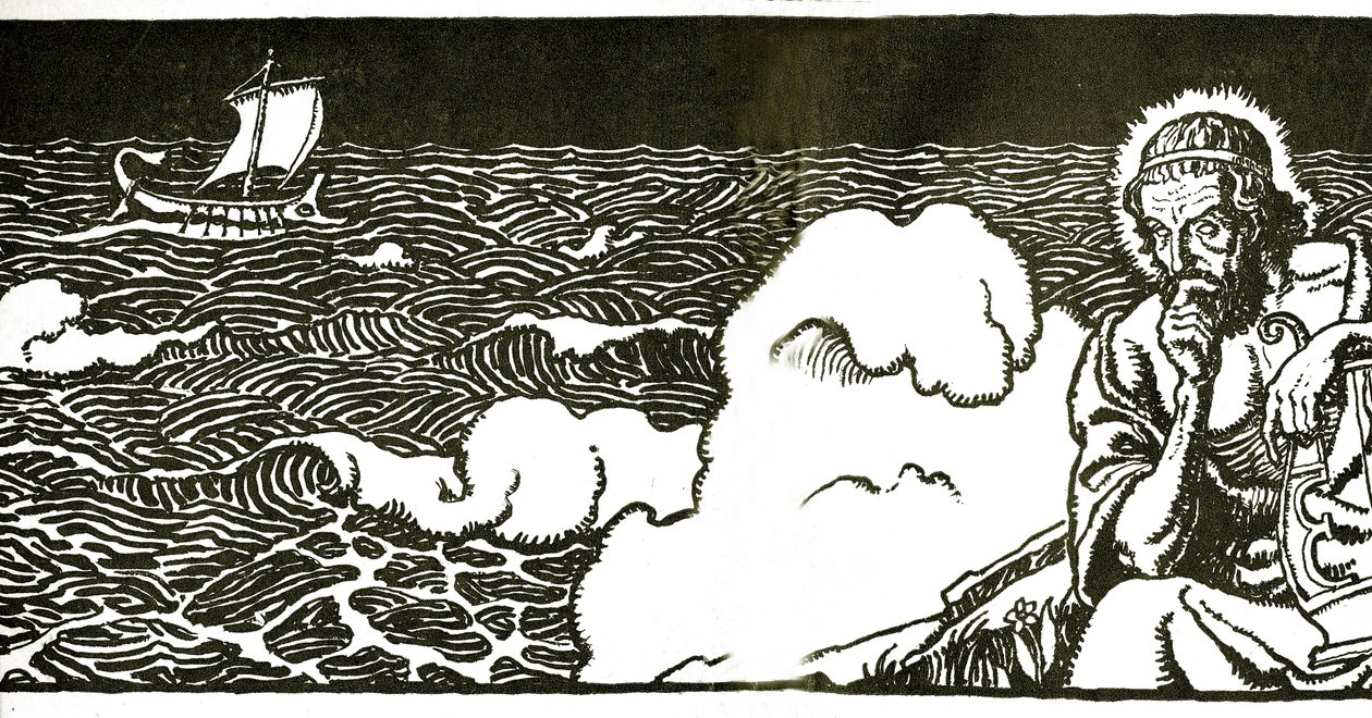 Frontispice voor De Odyssee van Homerus door George Herbert Palmer, 1929 door Newell Convers Wyeth