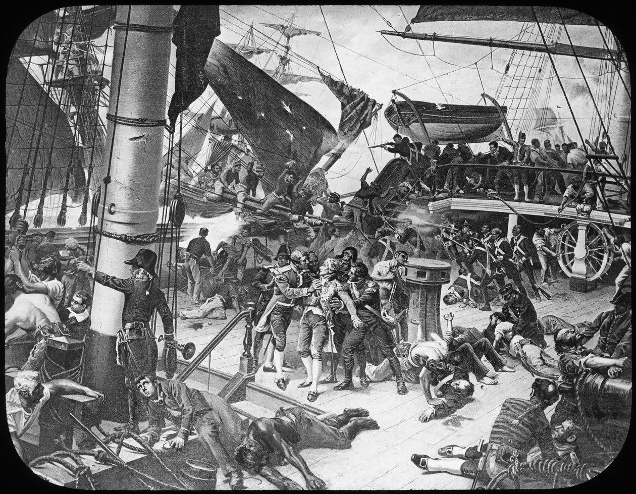 Het dek van HMS Victory, 1805 door Newton and Co