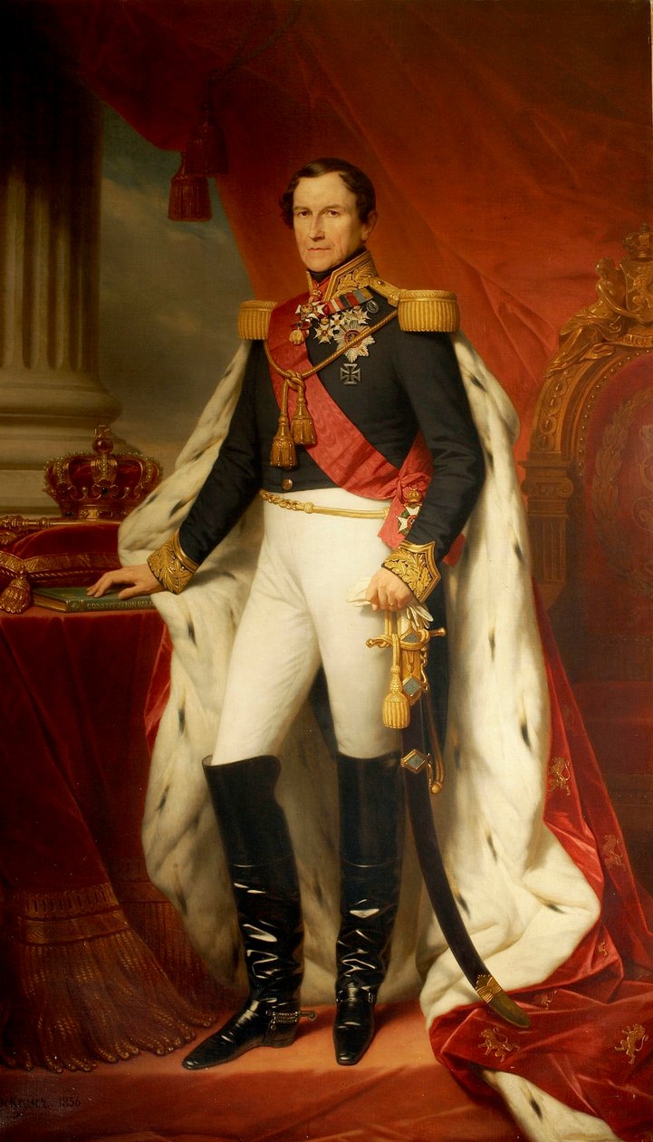 Portret van Leopold I 1790-1865, koning der Belgen, 1856 door Nicaise de Keyser