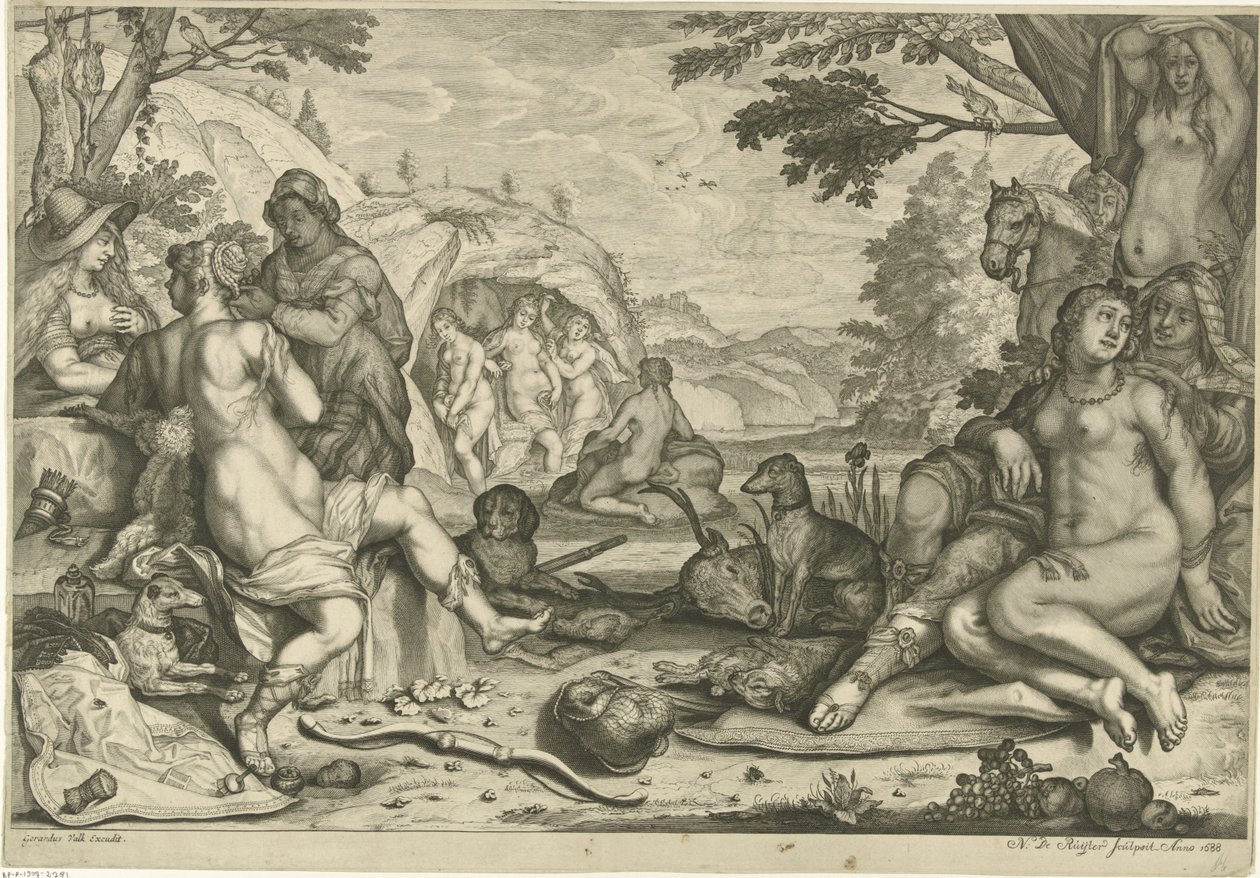Diana en Callisto door Nicaise de Ruyter