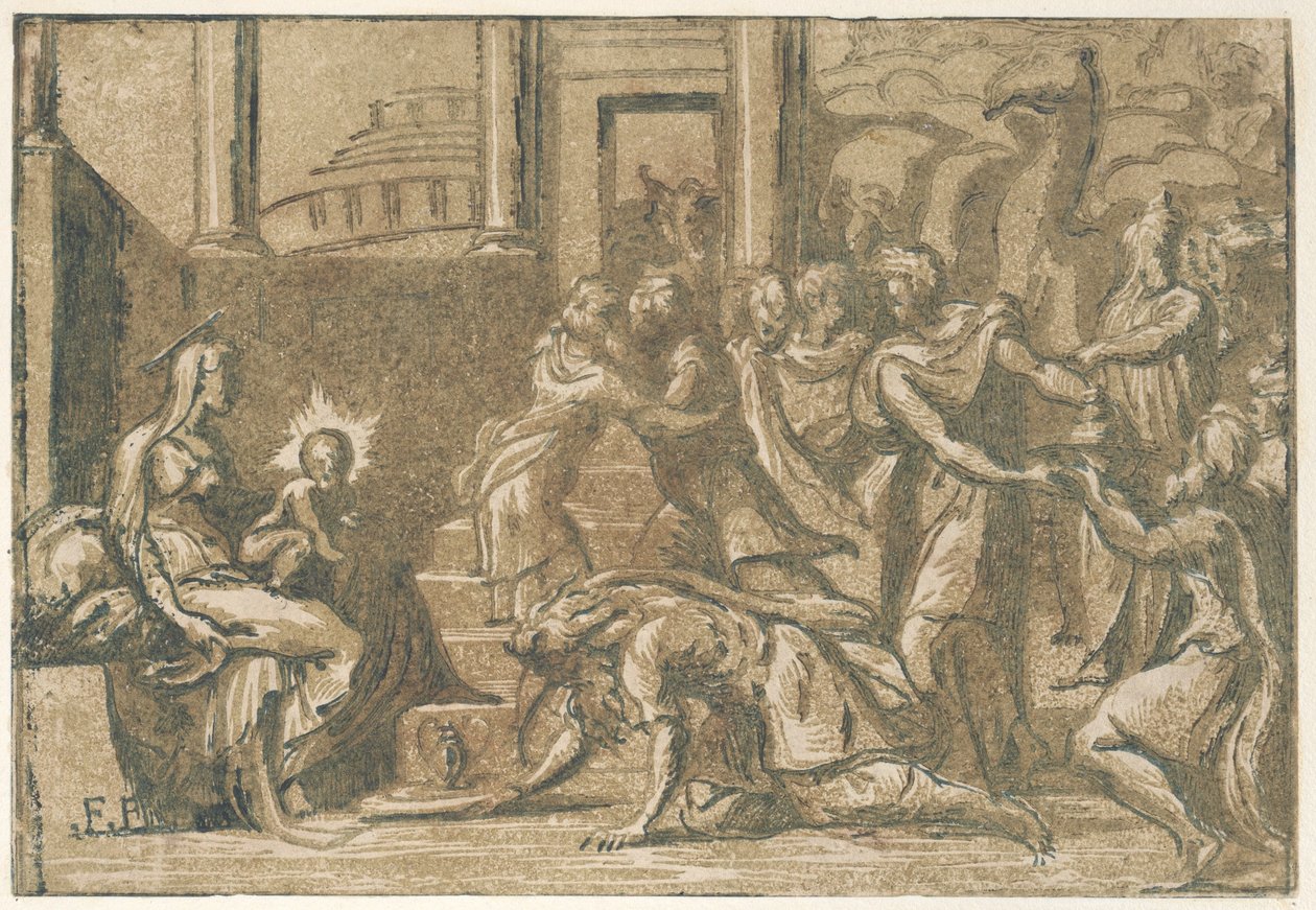 De aanbidding der wijzen door Giuseppe Niccolò Vicentino