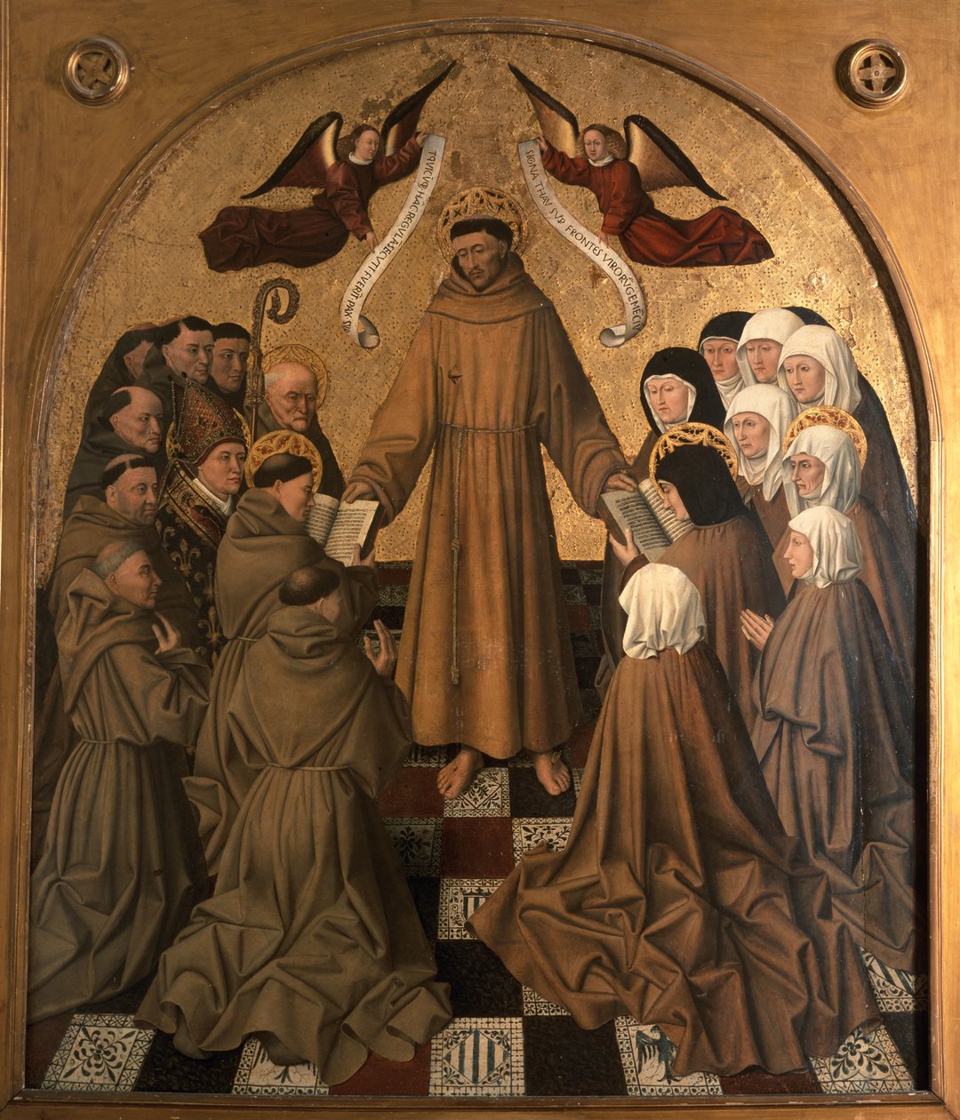 St. Franciscus Geeft de Regel aan zijn Discipelen, paneel van de Pala di Rocca door Niccolo Antonio Colantonio