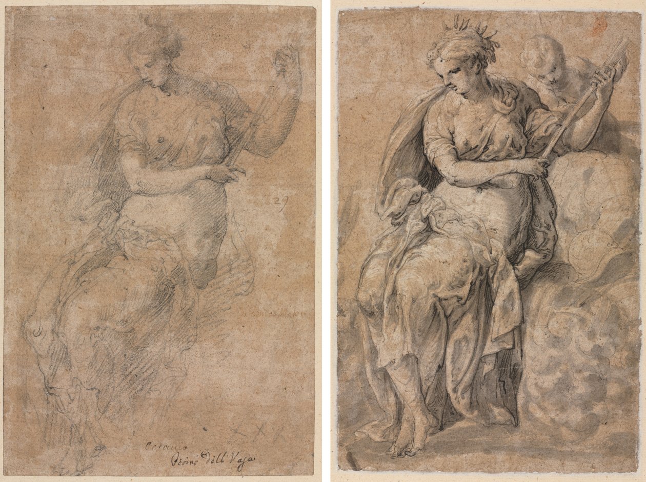 Allegorisch figuur (recto en verso) door Niccolo dell