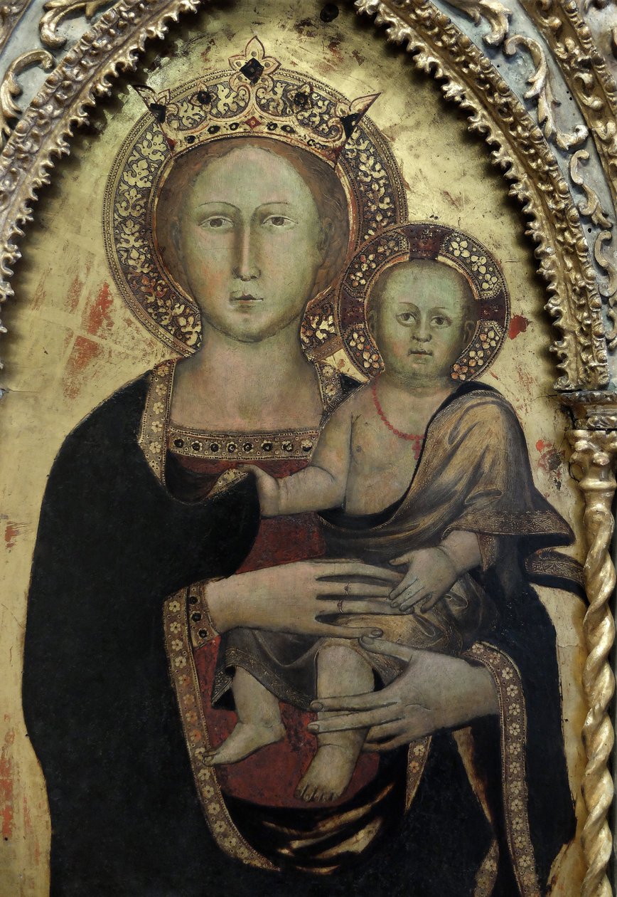 De maagd en het kind, detail (schilderij) door Niccolo di Pietro Gerini