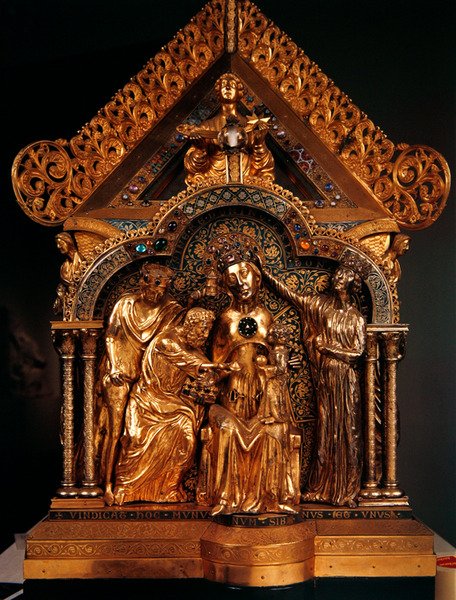 Aanbidding der Wijzen, gevel van Onze-Lieve-Vrouweheiligdom van Notre-Dame door Nicholas of Verdun