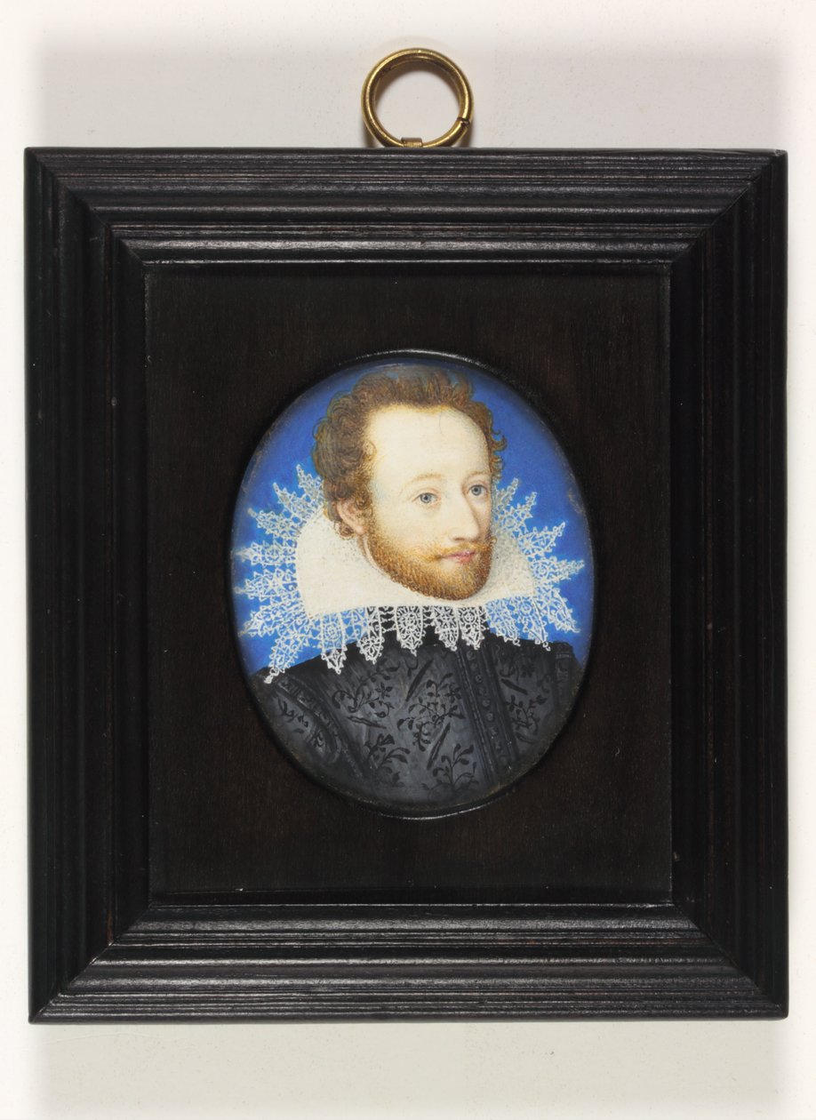 Een heer genaamd de Graaf van Essex door Nicholas (school of) Hilliard