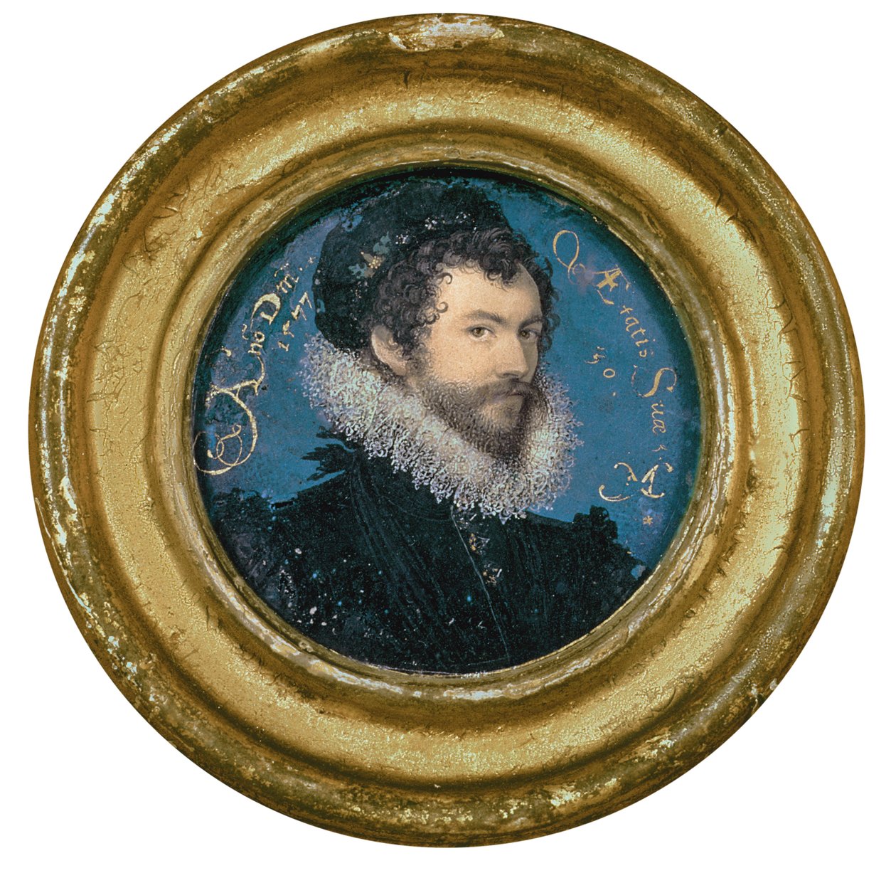 Zelfportret op 30-jarige leeftijd, 1577 door Nicholas Hilliard