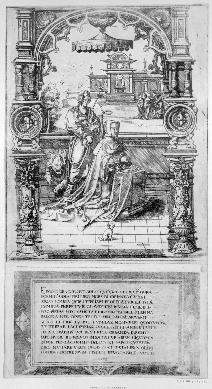 Grafschrift van Margaretha van Oostenrijk door Nicholas Hogenberg