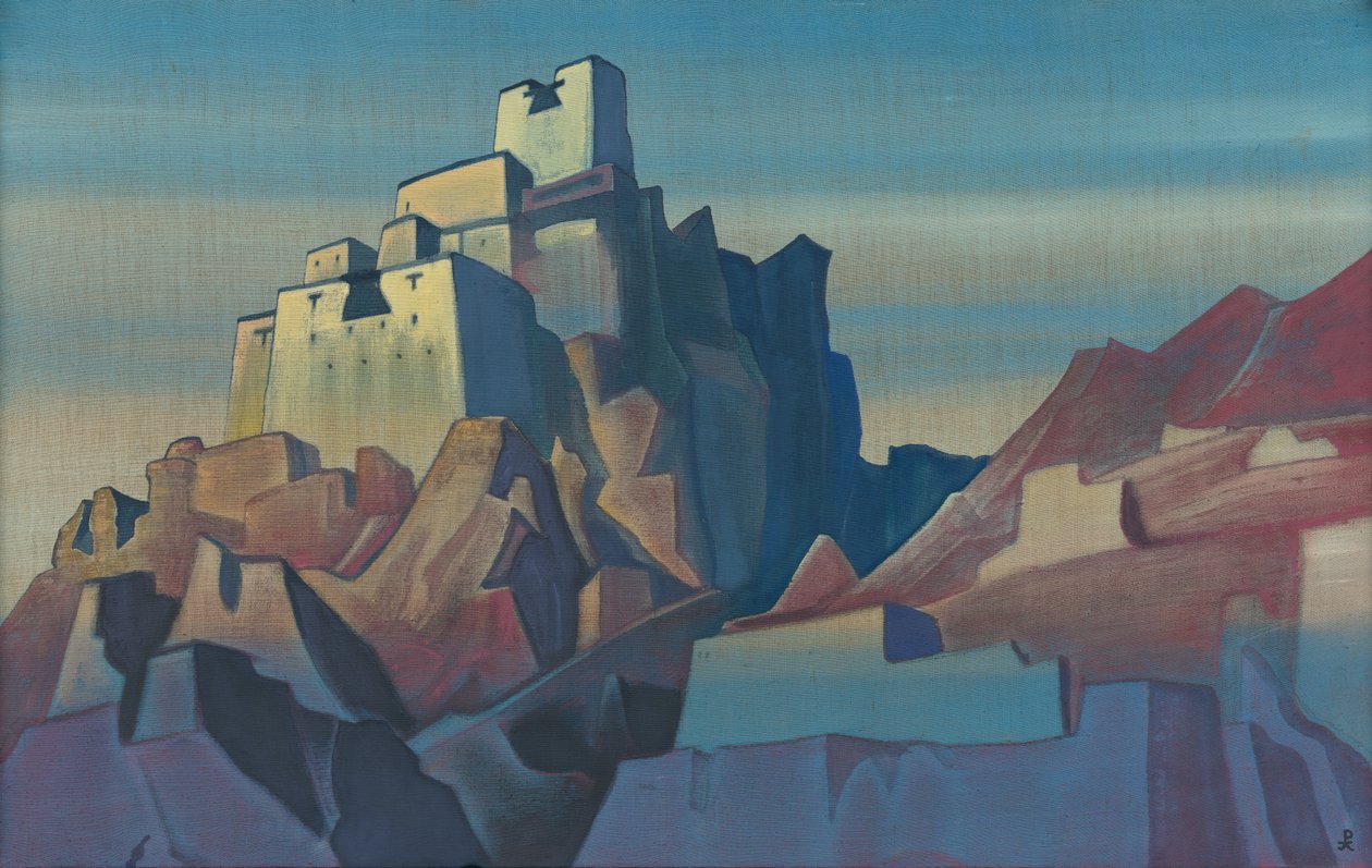 Kasteel in Ladakh, 1933 door Nicholas Roerich