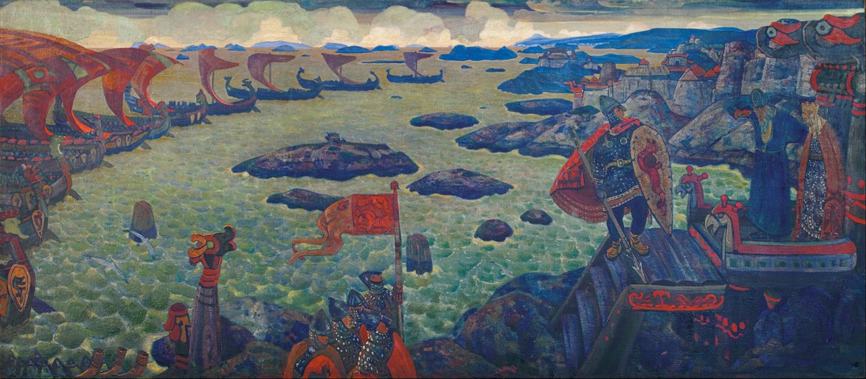 Klaar voor de campagne De Varangische Zee, 1910 door Nikolai Konstantinowitsch Roerich