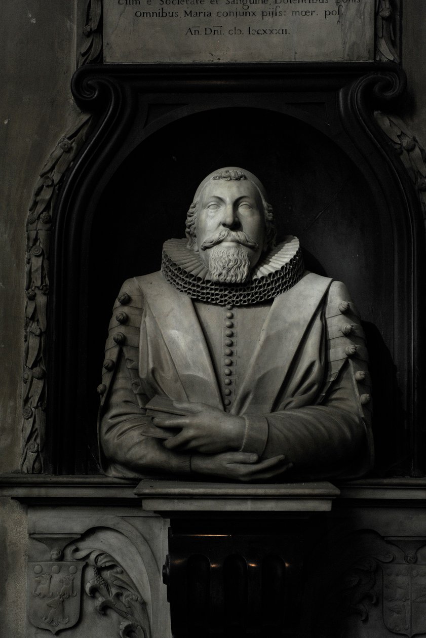 Gedenkteken voor Hugo Barker, 1632 door Nicholas Stone
