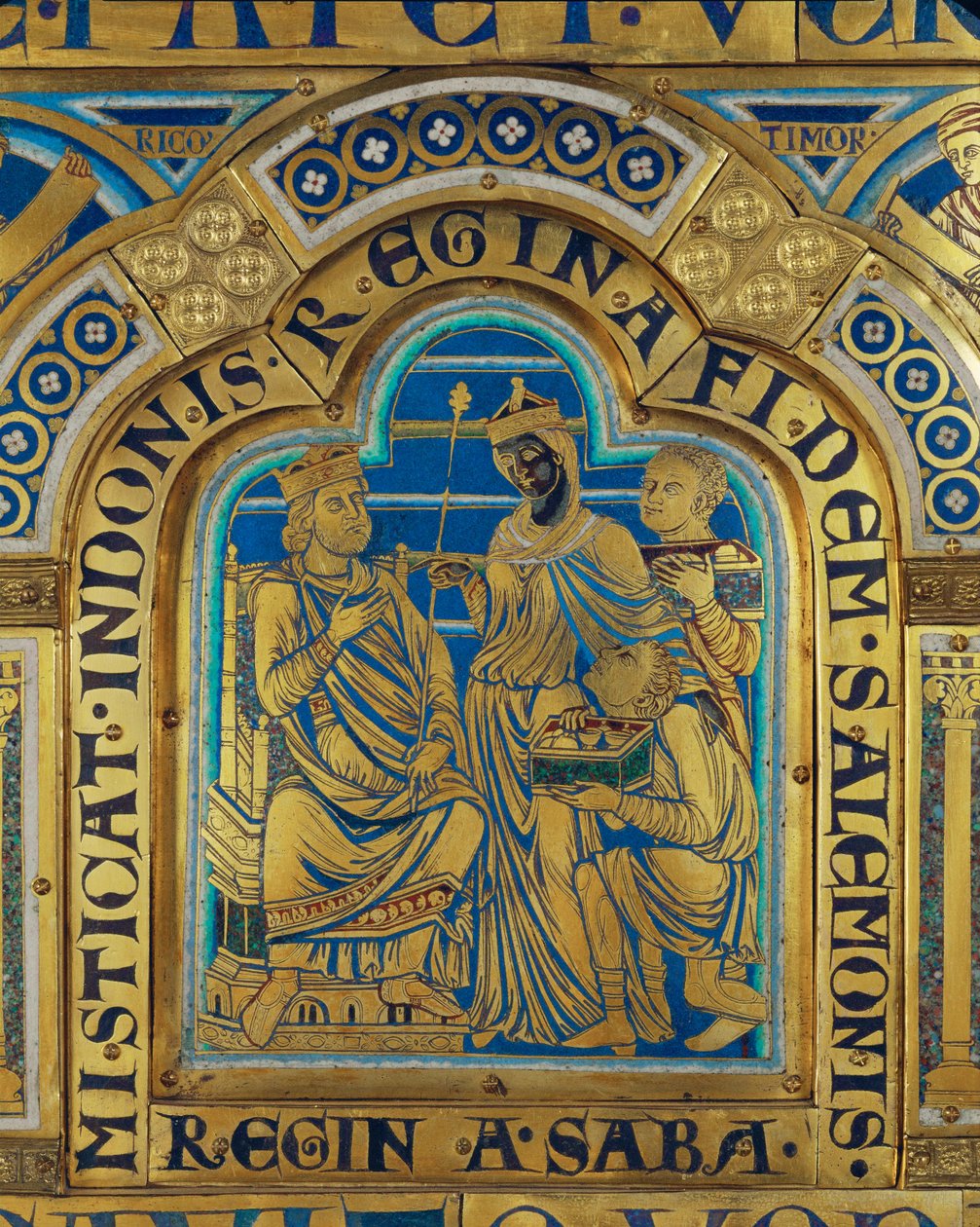 Koning Salomo en de koningin van Sheba ... door Nicholas of Verdun