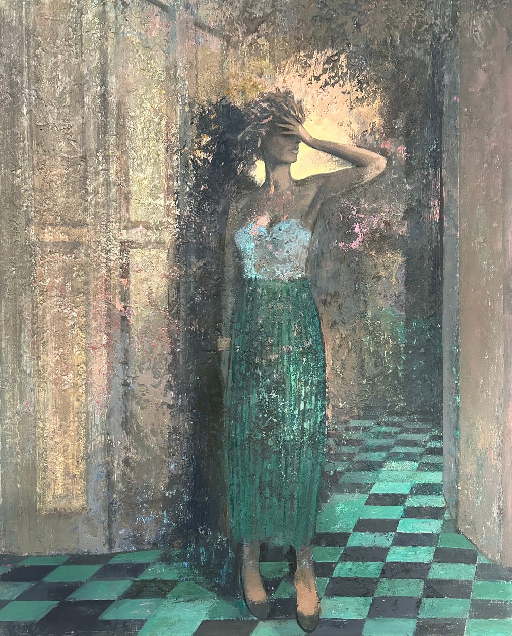 Bombshell, 2022-23 (olieverf op board) door Nick Williams