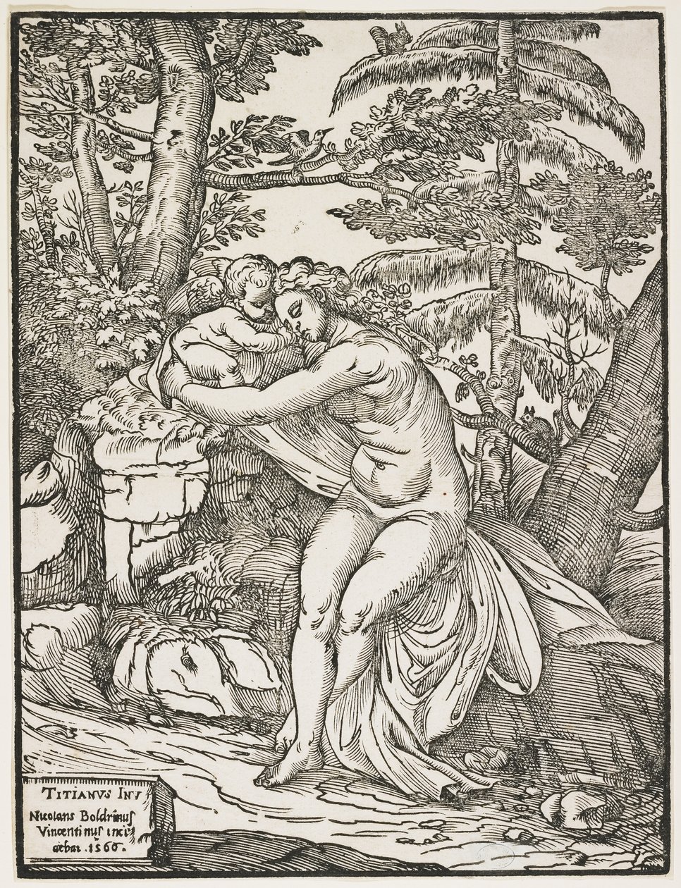 Venus en Cupido, 1566 door Nicolò Boldrini