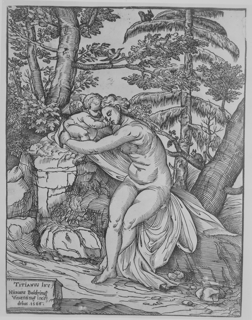 Venus en Cupido door Nicolò Boldrini