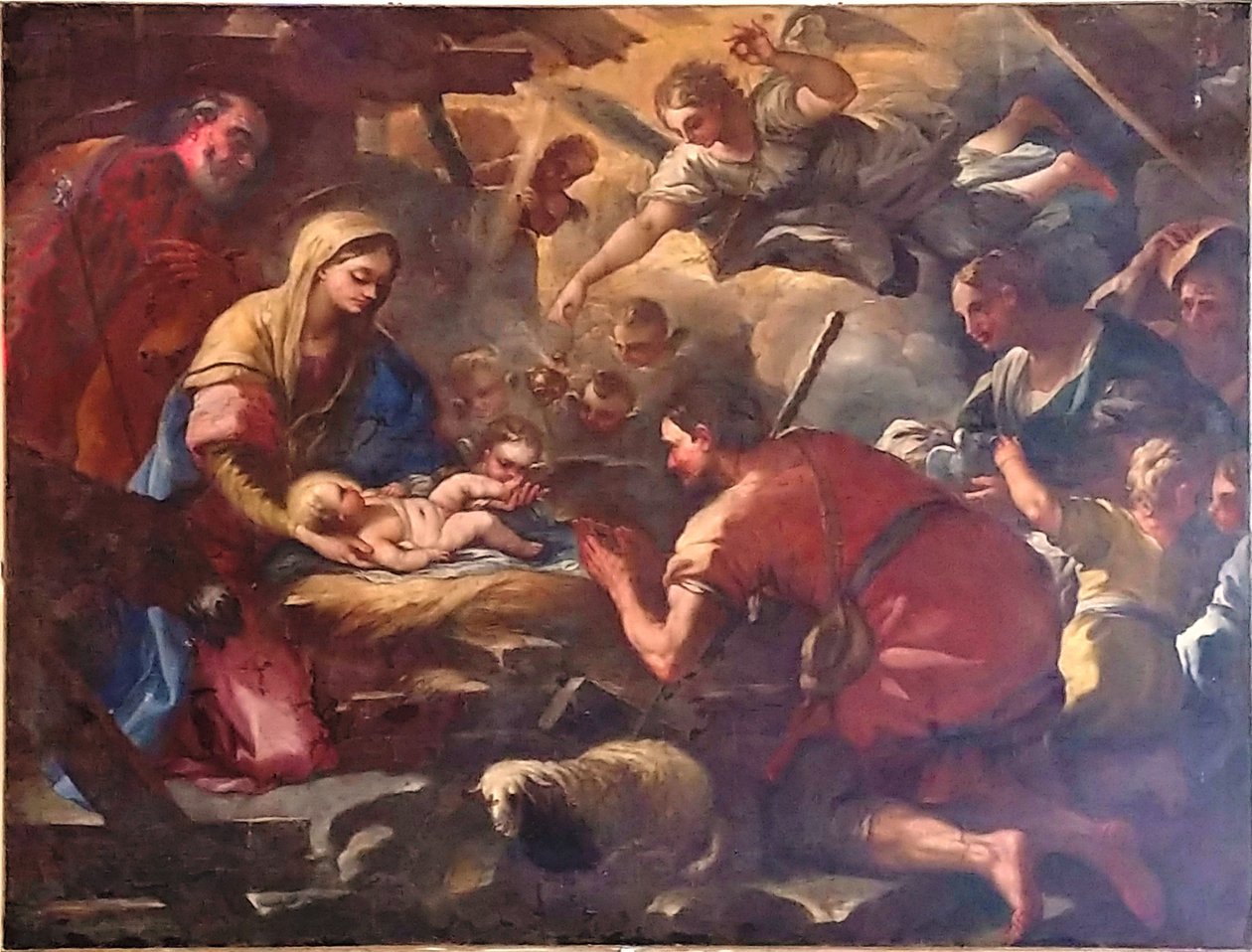Aanbidding der Herders door Nicola Malinconico