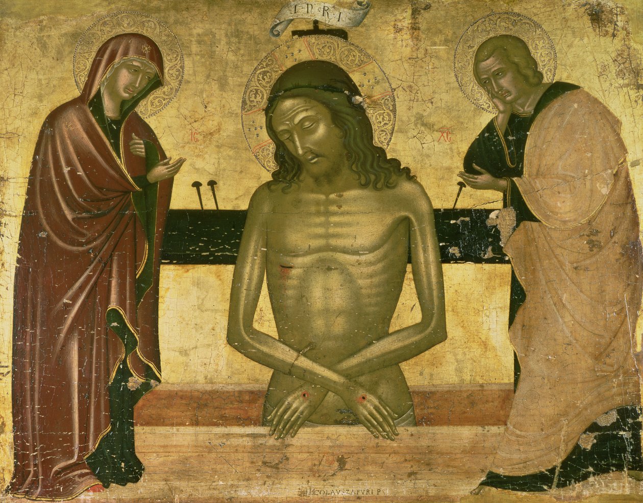 De doodsangst van Christus met de Maagd en St. Johannes de Doper c.1489-93 door Nicola Zafuri