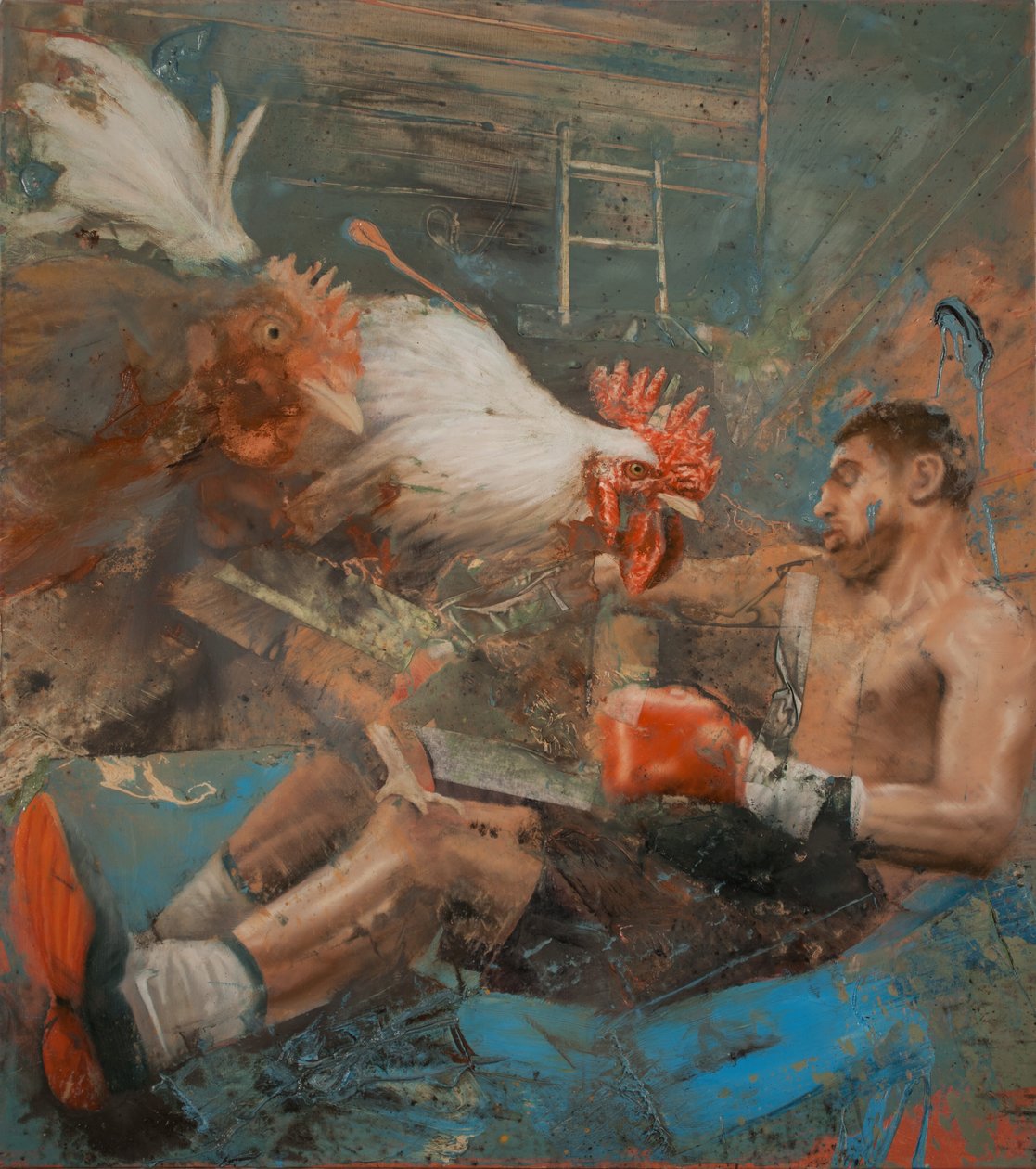 Bokser met hanen, 2018 door Nicola Pucci
