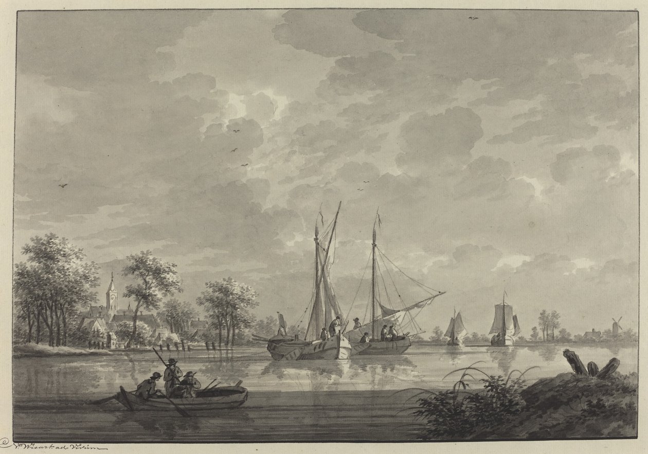 Tull aan de Rivier Waal door Nicolaas Wicart