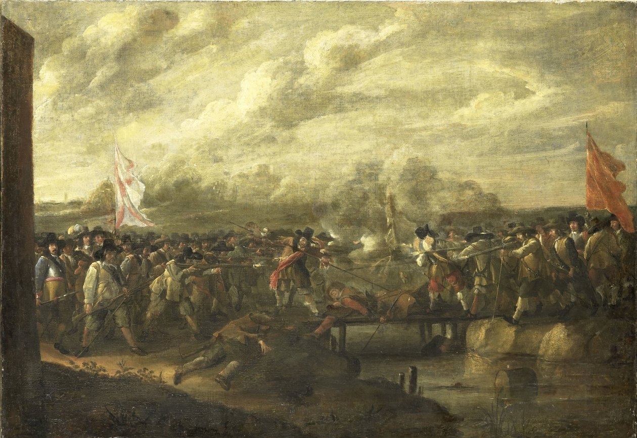 Infanterieschermutseling in de Tachtigjarige Oorlog door Nicolaas van Eyck (II) (attributed to)