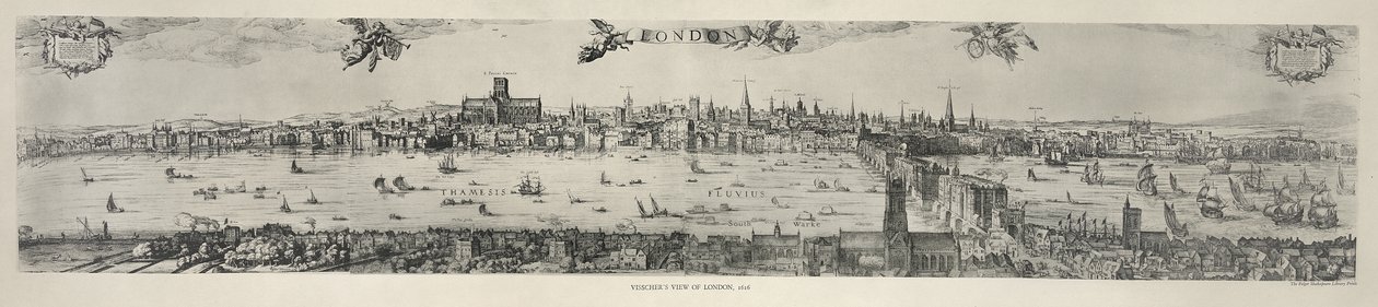 Panorama van Londen, 1616 door Nicolaes Jansz Visscher